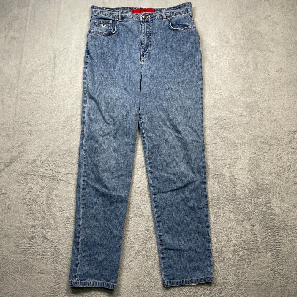 Gloria Vanderbilt Jeans Women 12 Blue High Rise Straight Leg Stretch Medium Wash